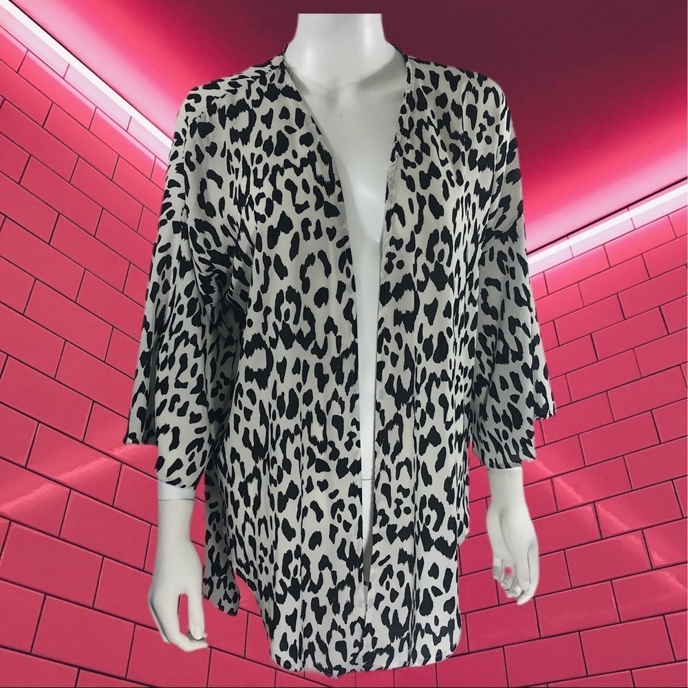 Peach Love  Leopard Print Sheer Kimono Cardigan
